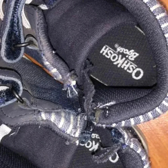 Oshkosh B'gosh High Top Gray Stripe Toddler 12 - Picture 6 of 6